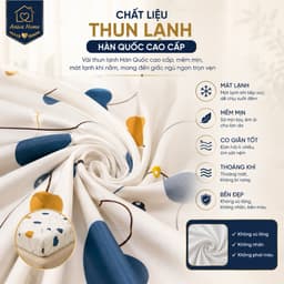 Bộ Ga Gối Thun Lạnh Hàn Quốc 4 Món Aniva Home | Ga Bọc Nệm Co Giãn 4 Chiều Cho Nệm 3-15cm | Kèm Gối Ôm Khóa Kéo 3