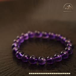 Ngọc Đan Tâm - Vòng Tay Đá Thạch Anh Tím 8mm 6A - Mệnh Hoả và Mệnh Thổ 6