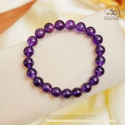 Ngọc Đan Tâm - Vòng Tay Đá Thạch Anh Tím 8mm 6A - Mệnh Hoả và Mệnh Thổ 4
