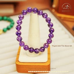 Ngọc Đan Tâm - Vòng Tay Đá Thạch Anh Tím 8mm 6A - Mệnh Hoả và Mệnh Thổ 2