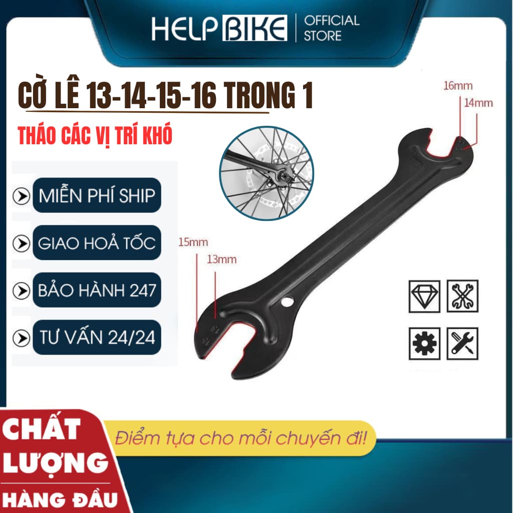 Cờ Lê Chỉnh Côn Xe Đạp, Tháo Lắp Trục Bánh Xe Size 13 14 15 16 Trong 1 CLC4in1