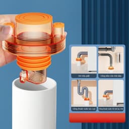 Combo 2 Đầu Nối Thoát Sàn Chống Mùi Hôi Cống Ngăn Côn Trùng Nắp Đậy Ống Thoát Nước Máy Giặt Bồn Rửa Chậu Rửa 1