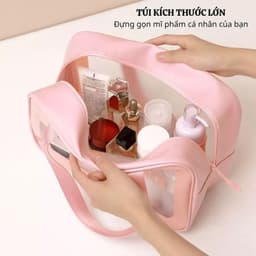 Túi Đựng Mỹ Phẩm Du Lịch Có Quai Xách - Túi Đựng Đồ Trang Điểm Skincare Chống Nước 3