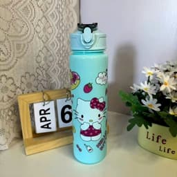 Bình Nước Cho Bé 400ml Có Ống Hút Chống Tràn Họa Tiết Hoạt Hình Dễ Thương Cốc Uống Nước Trẻ Em 2
