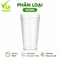 Cốc Uống Nước Sinh Tố Vân Tổ Ong Chống Trơn Hokori GD330 - Cốc Uống Nước Trà Đá Vân Tổ Ong Việt Nhật 9