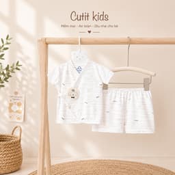 BC24. Bộ Sơ Sinh Cộc Tay KIMONO 2 Vạt Chất Vải Petit Mềm Mịn Mát Cho Bé Từ 3-8kg 4