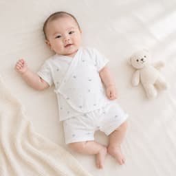 BC24. Bộ Sơ Sinh Cộc Tay KIMONO 2 Vạt Chất Vải Petit Mềm Mịn Mát Cho Bé Từ 3-8kg 2