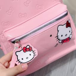 Balo đi học đi chơi hoạ tiết kitty in nơ chất da PU size 40 to rộng đựng vừa sách vở - laptop ( ảnh thật shop chụp ) 4