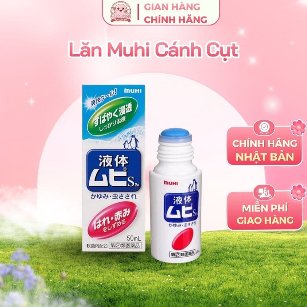 Lăn muỗi đốt Muhi Nhật Bản, lăn bôi giảm ngứa muỗi và côn trùng đốt cho bé từ 6 tháng tuổi
