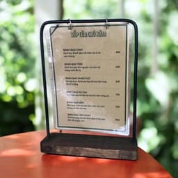 Standee Tencard Khung Sắt Đế Gỗ, Menu Để Bàn treo Menu A5 - Lamdecor miễn phí khắc tên theo yêu cầu 5