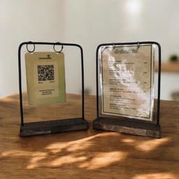 Standee Tencard Khung Sắt Đế Gỗ, Menu Để Bàn treo Menu A5 - Lamdecor miễn phí khắc tên theo yêu cầu 6