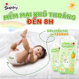 (COMBO 2 BỊCH) Tã Bỉm Supdry Trắng, Eco, Ultra, Premium Siêu Thấm Hút, Mỏng Nhẹ Cho Bé (Dán/Quần | Size NB–4XL) 5