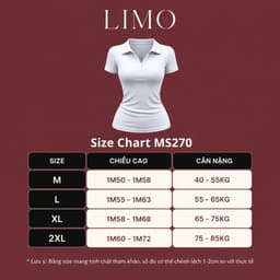 Áo Thun Nữ Bigsize Cổ Trụ Polo Ôm Dáng Áo Thun Cổ Bẻ Dễ Thương Thun Tăm Lạnh LIMO MS314 9