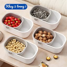 Khay Tiện Ích 2 Tầng Việt Nhật Đa Năng Có Ngăn Kéo Trượt 5602, Khay Đựng Đồ Ăn Vặt - DOMUS 8