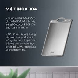 Thớt 2 Mặt GUME TGI-02 Chất liệu Inox 304 & Lúa Mạch Kháng Khuẩn Cao Cấp – Chống Trượt – Tiện Lợi 3