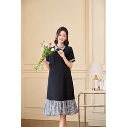[NEW] LYMMOM - Váy Bầu Công Sở, Đầm Bầu Xinh Thiết Kế Cổ Polo Form Đuôi Cá Mềm Mát Đi Chơi Làm VB214 9