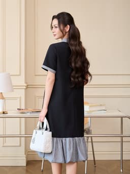 [NEW] LYMMOM - Váy Bầu Công Sở, Đầm Bầu Xinh Thiết Kế Cổ Polo Form Đuôi Cá Mềm Mát Đi Chơi Làm VB214 12