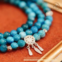 Ngọc Đan Tâm - Vòng Cổ Apatite Phối Charm Dreamcatcher - Mệnh Thuỷ - Mệnh Mộc 5