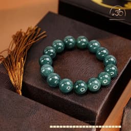 Ngọc Đan Tâm - Vòng Tay Ngọc Lam Băng 12mm - Đa Mệnh 4
