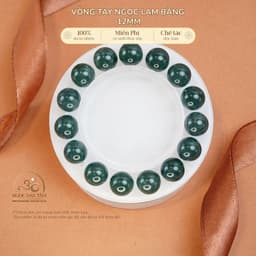 Ngọc Đan Tâm - Vòng Tay Ngọc Lam Băng 12mm - Đa Mệnh 1