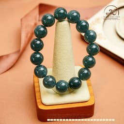 Ngọc Đan Tâm - Vòng Tay Ngọc Lam Băng 12mm - Đa Mệnh 5