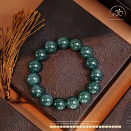 Ngọc Đan Tâm - Vòng Tay Ngọc Lam Băng 12mm - Đa Mệnh 3