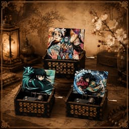 Hộp Nhạc Gỗ Mini in hình Kimetsu No Yabai - Giyu - Muichiro | Music box Thanh Gươm Diệt Qủy Quà Tặng Fan Anime Cao Cấp 5