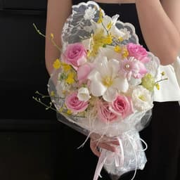 VẢI REN VOAN HOA 1Mx1M3, vải ren gói hoa trang trí. 7