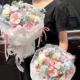 VẢI REN VOAN HOA 1Mx1M3, vải ren gói hoa trang trí. 6
