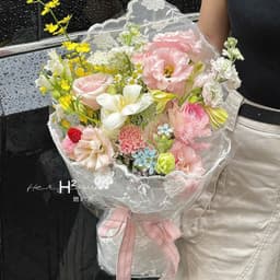 VẢI REN VOAN HOA 1Mx1M3, vải ren gói hoa trang trí. 8
