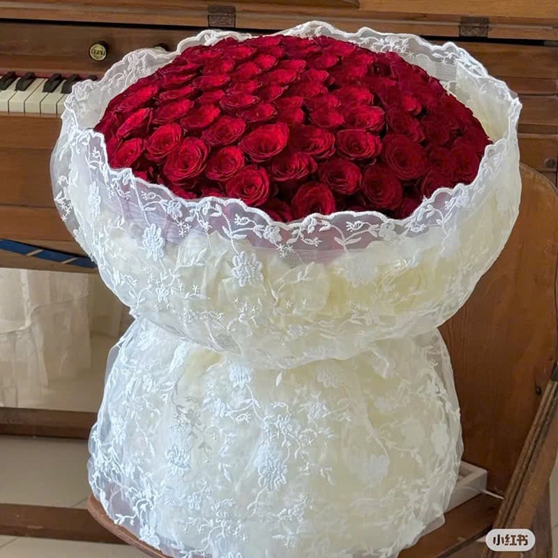 VẢI REN VOAN HOA 1Mx1M3, vải ren gói hoa trang trí.