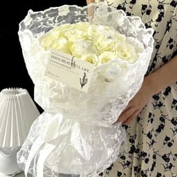 VẢI REN VOAN HOA 1Mx1M3, vải ren gói hoa trang trí. 9