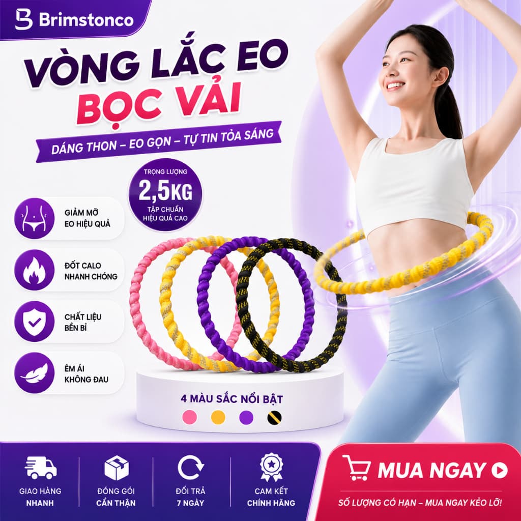 22 [2,5KG] Vòng Lắc Eo Lò Xo Bọc Vải Dệt Kim Mềm – Chất Liệu Thép Cao Cấp 22