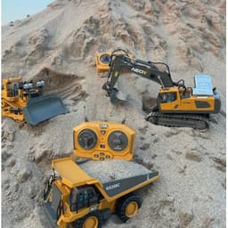 Xe Công Trình Điều Khiển Từ Xa - Xe Cuốc, Máy Xúc, Ben, Ủi, Xúc Lật 6,9,11,13 Kênh (Pin Sạc,Gàu Sắt) 8