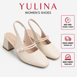 Giày Sandal Cao Gót 𝙔𝙐𝙇𝙄𝙉𝘼 Nữ Mũi Vuông êm mềm cao 5cm 5P h67 1