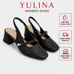 Giày Sandal Cao Gót 𝙔𝙐𝙇𝙄𝙉𝘼 Nữ Mũi Vuông êm mềm cao 5cm 5P h67 2