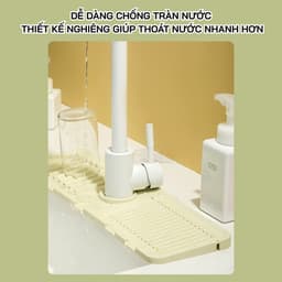 Thảm thoát nước gắn vòi rửa chén silicone đa năng chống tràn giữ khô ráo dễ lắp đặt 8