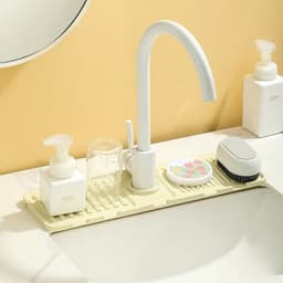 Thảm thoát nước gắn vòi rửa chén silicone đa năng chống tràn giữ khô ráo dễ lắp đặt 1