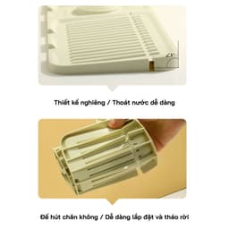 Thảm thoát nước gắn vòi rửa chén silicone đa năng chống tràn giữ khô ráo dễ lắp đặt 6
