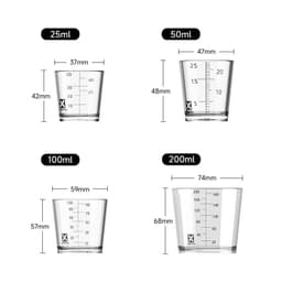 Bộ 4 Cốc Đong Mồi Đo ml Xsamtin 3