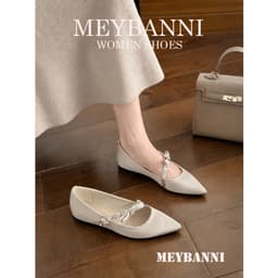 Giày Đế Bệt Mũi Nhọn MEYBANNI Phối Nơ Họa Tiết Quai Chéo Siêu Xinh - C480 5