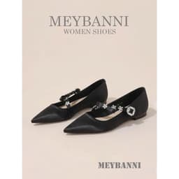 Giày Đế Bệt Mũi Nhọn MEYBANNI Phối Nơ Họa Tiết Quai Chéo Siêu Xinh - C480 2