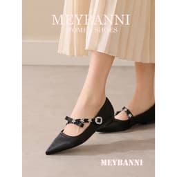 Giày Đế Bệt Mũi Nhọn MEYBANNI Phối Nơ Họa Tiết Quai Chéo Siêu Xinh - C480 4