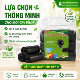 Set 3 Cuộn Túi Rác Tự Phân Hủy MimiHomeMart - Dẻo Dai, Khó Rách, Dùng Cho Gia Đình Và Văn Phòng 9