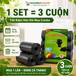 Set 3 Cuộn Túi Rác Tự Phân Hủy MimiHomeMart - Dẻo Dai, Khó Rách, Dùng Cho Gia Đình Và Văn Phòng 2