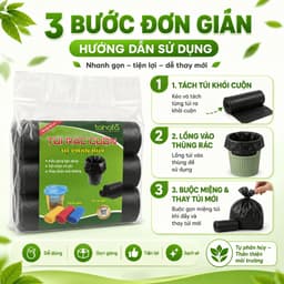 Set 3 Cuộn Túi Rác Tự Phân Hủy MimiHomeMart - Dẻo Dai, Khó Rách, Dùng Cho Gia Đình Và Văn Phòng 7