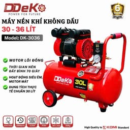 Máy nén khí khô (không dầu) DEKO DK-3036 Dung tích Chuẩn 30 Lít, Nén nhanh đầy bình 70s, động cơ 3HP 2