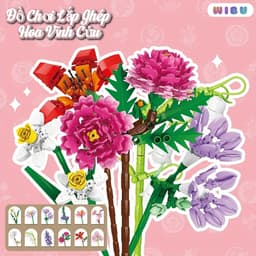 Đồ Chơi Lắp Ghép Hoa Cẩm Chướng Hoa Đào Vĩnh Cửu... 100+ Chi Tiết – Hoa Trang Trí Mini Đẹp, Quà Tặng 1