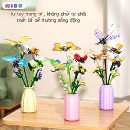 Đồ Chơi Lắp Ghép Hoa Cẩm Chướng Hoa Đào Vĩnh Cửu... 100+ Chi Tiết – Hoa Trang Trí Mini Đẹp, Quà Tặng 4