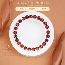 Ngọc Đan Tâm - Vòng Tay Thạch Anh Tóc Đỏ Đồng Trục VIP 7mm 1